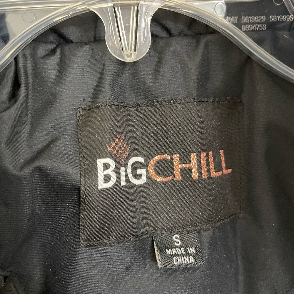 NWOT Big Chill Black Hooded Long Sleeve Anorak Mid-Length Coat - S - Picture 3 of 5